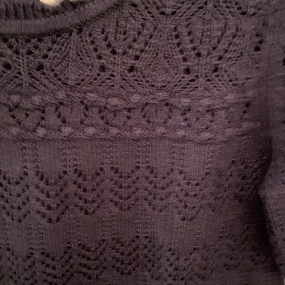 Talbots Navy Short Sleeve Sweater with Knit Lining - Picture 2 of 12